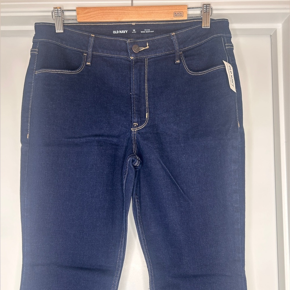 Old Navy Women’s Mid-Rise Wow Boot-Cut, 12 Short, Dark Wash - Picture 7 of 11